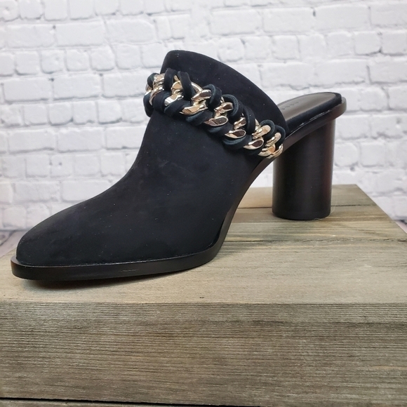 rebecca Minkoff Gayiah Suede Stacked Heeled Mules - Picture 10 of 16